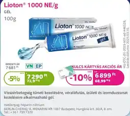 Kulcs Patika lioton 1000 ne/g gel ajánlat