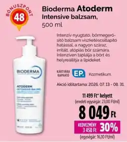 Pingvin Patika Bioderma Atoderm Intensive balzsam ajánlat