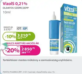 Vizols oldatos szemcsepp