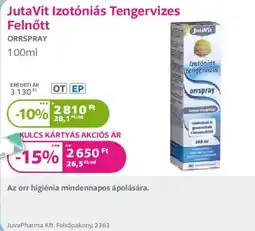 Kulcs Patika Jutavit izotónias tengervizes orrspray ajánlat