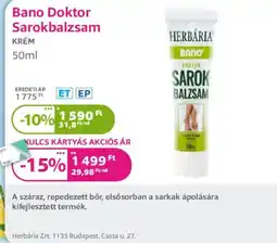 Kulcs Patika Herbária bano sarokbalzsam ajánlat