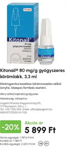 Alma Gyógyszertárak Kitonail gyógyszeres körömlakk ajánlat