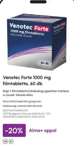 Alma Gyógyszertárak Venotec forte ajánlat