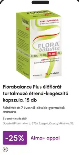 Alma Gyógyszertárak Florabalance Plus ajánlat