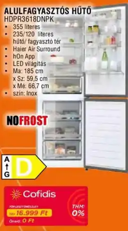 Expert Haier alulfagyasztós hűtő ajánlat