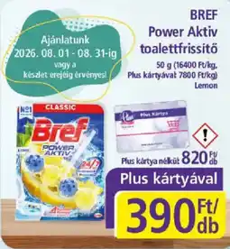 PlusMarket Bref power aktiv toalettfrissitő ajánlat