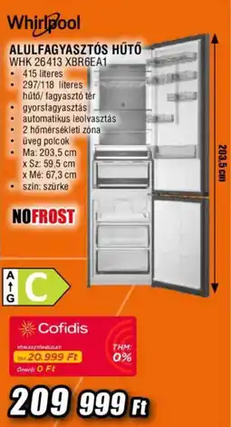 Expert Whirlpool alulfagyasztós hűtő ajánlat
