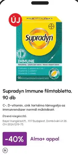 Alma Gyógyszertárak Supradyn Immune filmtabletta ajánlat