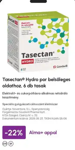 Alma Gyógyszertárak Tasectan hydro ajánlat