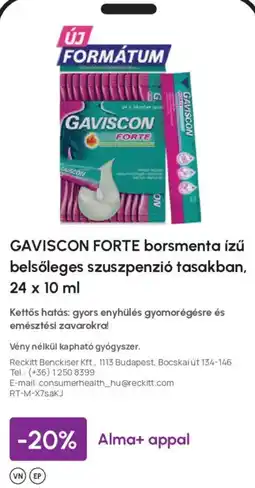 Alma Gyógyszertárak gaviscon forte ajánlat