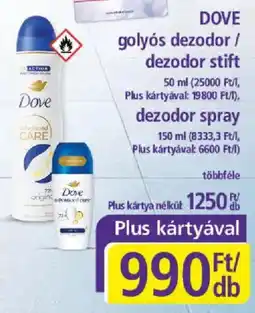 PlusMarket Dove golyós dezodor / dezodor stift ajánlat