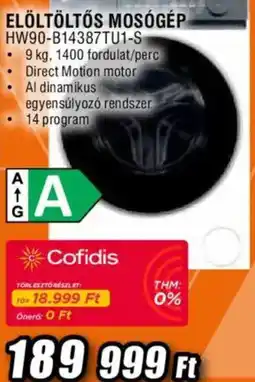 Expert Cofidis elöltöltős mosógép ajánlat