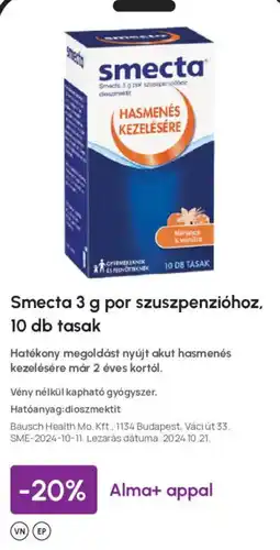 Alma Gyógyszertárak Smecta ajánlat