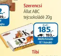 ÁRKLUB Tibi állat abc tejcsokoládé ajánlat