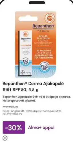 Alma Gyógyszertárak Bepanthen derma ajakápoló stift ajánlat