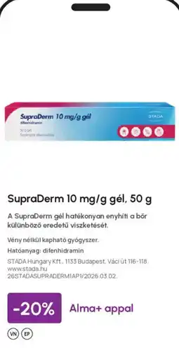 Alma Gyógyszertárak Supraderm gél ajánlat