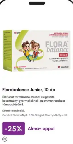 Alma Gyógyszertárak Florabalance junior ajánlat