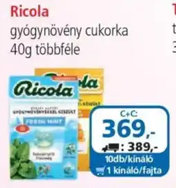 ÁRKLUB Ricola gyógynövény cukorka ajánlat
