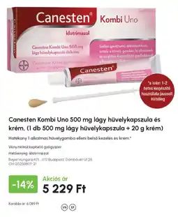 Alma Gyógyszertárak Canesten Kombi Uno ajánlat