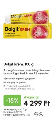 Alma Gyógyszertárak Dolgit krém ajánlat