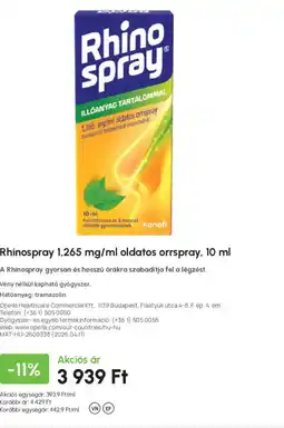 Alma Gyógyszertárak Rhinospray 1,265 mg/ml oldatos orrspray ajánlat