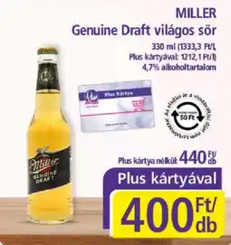 PlusMarket Miller genuine draft vilagos sor ajánlat