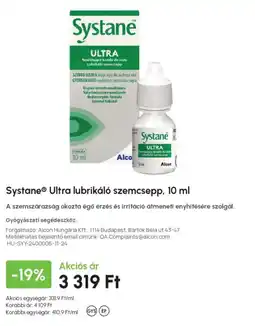 Alma Gyógyszertárak Systane ultra lubrikáló szemcsepp ajánlat