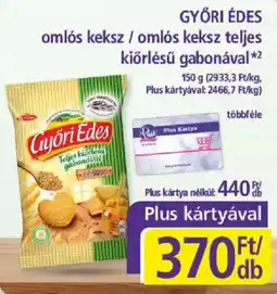 PlusMarket Győri Édes omlós keksz ajánlat