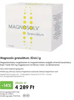 Alma Gyógyszertárak Magnosolv granulatum ajánlat