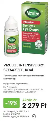 Alma Gyógyszertárak Vizulize intenzív szemcsepp ajánlat
