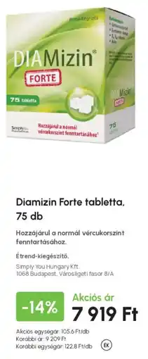 Alma Gyógyszertárak Diamizin forte tabletta ajánlat