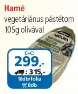 ÁRKLUB Hamé vegetáriánus pástétom ajánlat