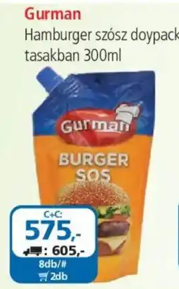 ÁRKLUB Gurman hamburger szósz ajánlat