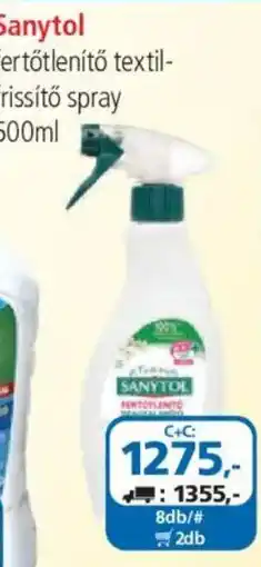 ÁRKLUB Sanytol fertőtlenítő textil-krissító spray ajánlat