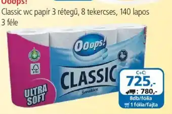 ÁRKLUB Ooops classic wc papír ajánlat