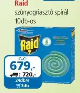 ÁRKLUB Raid szúnyogriasztó spirál ajánlat