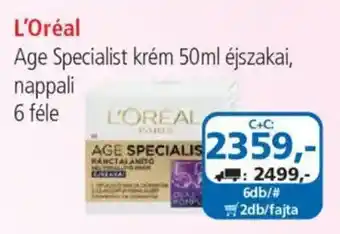 ÁRKLUB L'oreal age specialist krem ajánlat