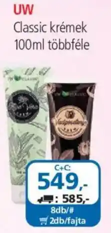 ÁRKLUB Uw classic krémek ajánlat