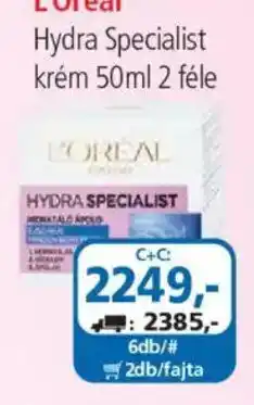 ÁRKLUB L'oreal hydra specialist krém ajánlat