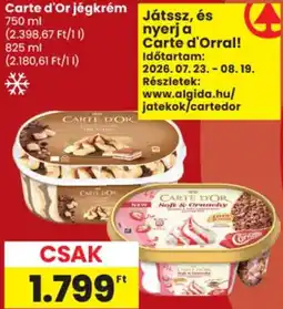 Spar Carte d'Or jégkrém ajánlat