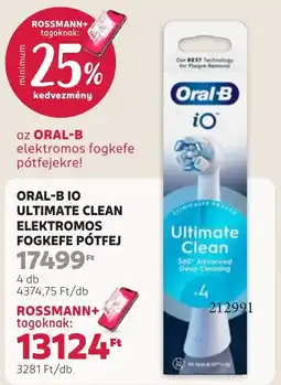 Rossmann oral-b io ultimate clean elektromos fogkefe pótfej ajánlat