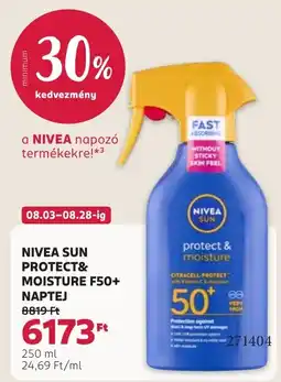 Rossmann nivea sun protect & moisture f50+ naptej ajánlat