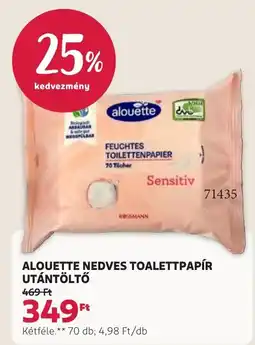 Rossmann Alouette nedves toalettpapír utántöltő ajánlat