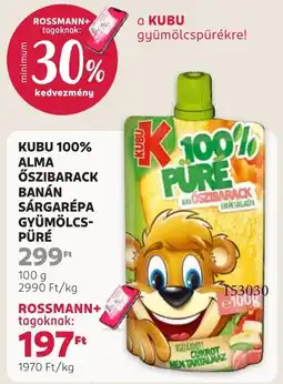 Rossmann Kubu gyümölcs-püré ajánlat