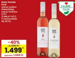 Interspar Gere tamas szaraz rosé bor ajánlat
