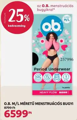 Rossmann O.b. menstruációs bugyi ajánlat