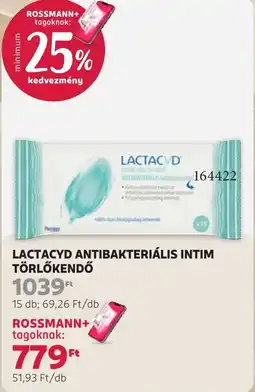 Rossmann Lactacyd antibakteriális intim törölköndö ajánlat