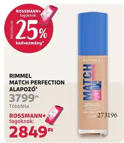 Rossmann Rimmel match perfection alapozó ajánlat