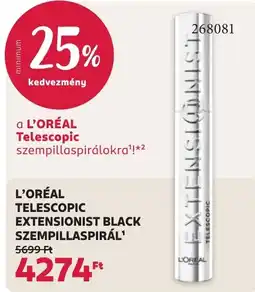 Rossmann L'oréal telescopic extensionist black szempillaspírál ajánlat