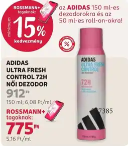 Rossmann adidas ultra fresh control 72h női dezodor ajánlat
